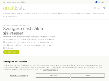 Quicktest rabattkod screenshot