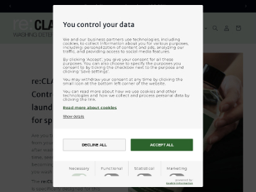 re:CLAIM Washing Detergent rabattkod screenshot