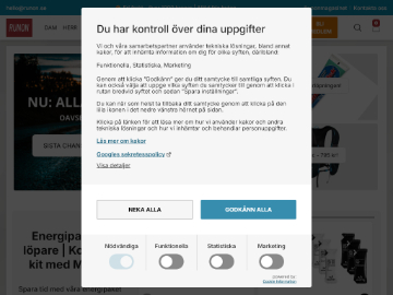 Runon rabattkod screenshot