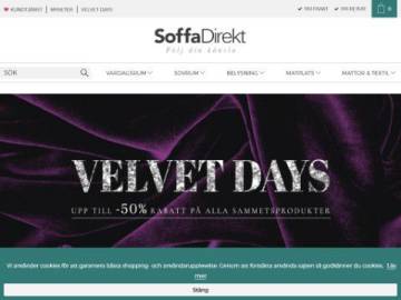 SoffaDirekt rabattkod screenshot