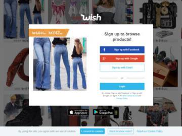 Wish rabattkod screenshot